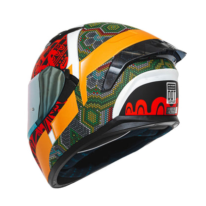 HAX Obsidian Full Face Dual Visor Adult Motorcycle Helmet for Motorbike Street Bike with Pinlock Ready DOT Approved Matte Black Gold L