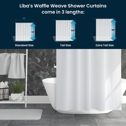 LiBa PEVA 8G Bathroom Shower Curtain Liner, 72" W x 72" H, Frosted, 8G Heavy Duty Waterproof Shower Curtain Liner