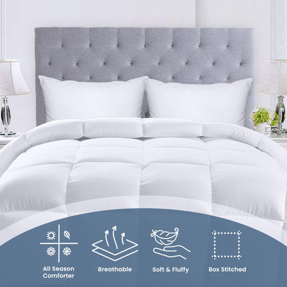 Utopia Bedding Steppbetten Queen-Größe, Ganzjahres-Bettdeckeneinlage, Daunenalternative Box-gesteppte Bettdecke mit Ecklaschen, Maschinenwaschbar (Weiß)