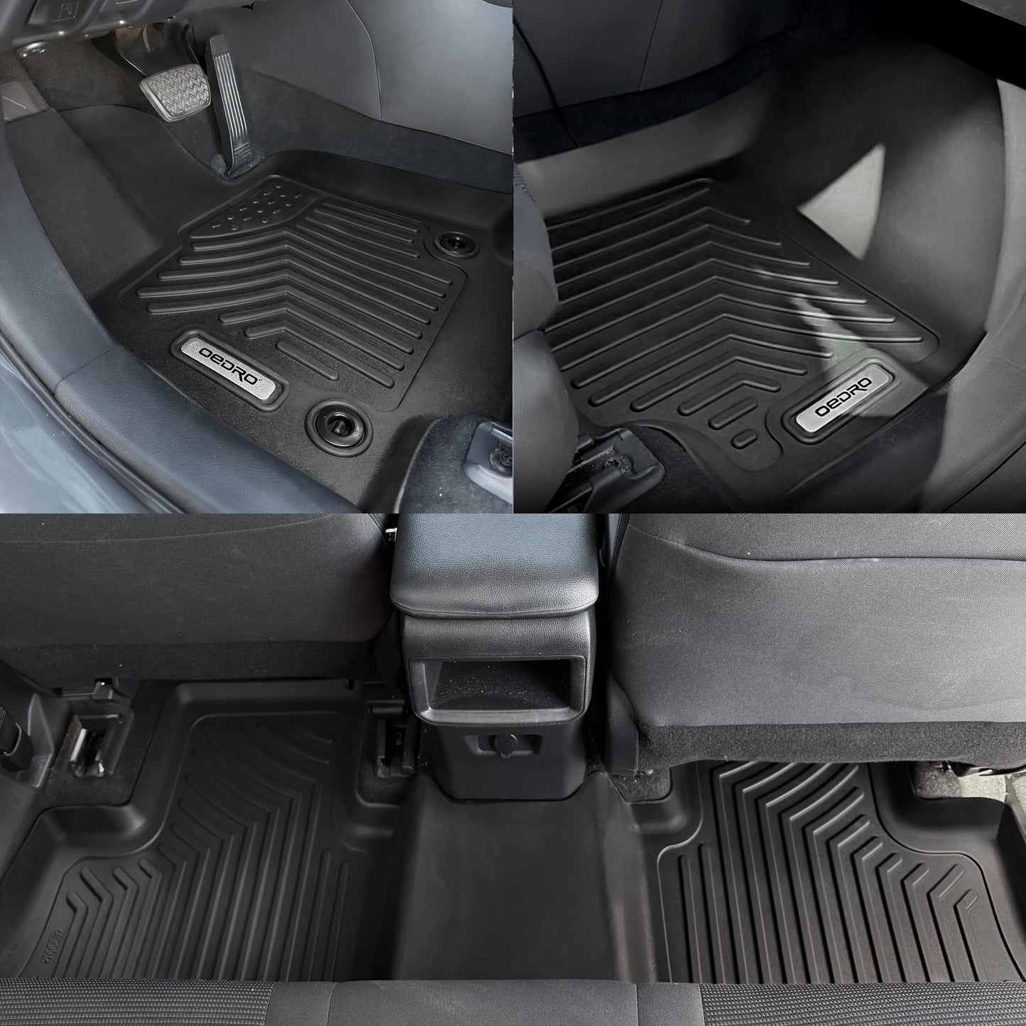 OEDRO Floor Mats Fit for Toyota Camry 2011-2007, Custom Fit Front & 2nd Row Floor Liner Set, TPE All Weather Protection Camry Car Mats, Black