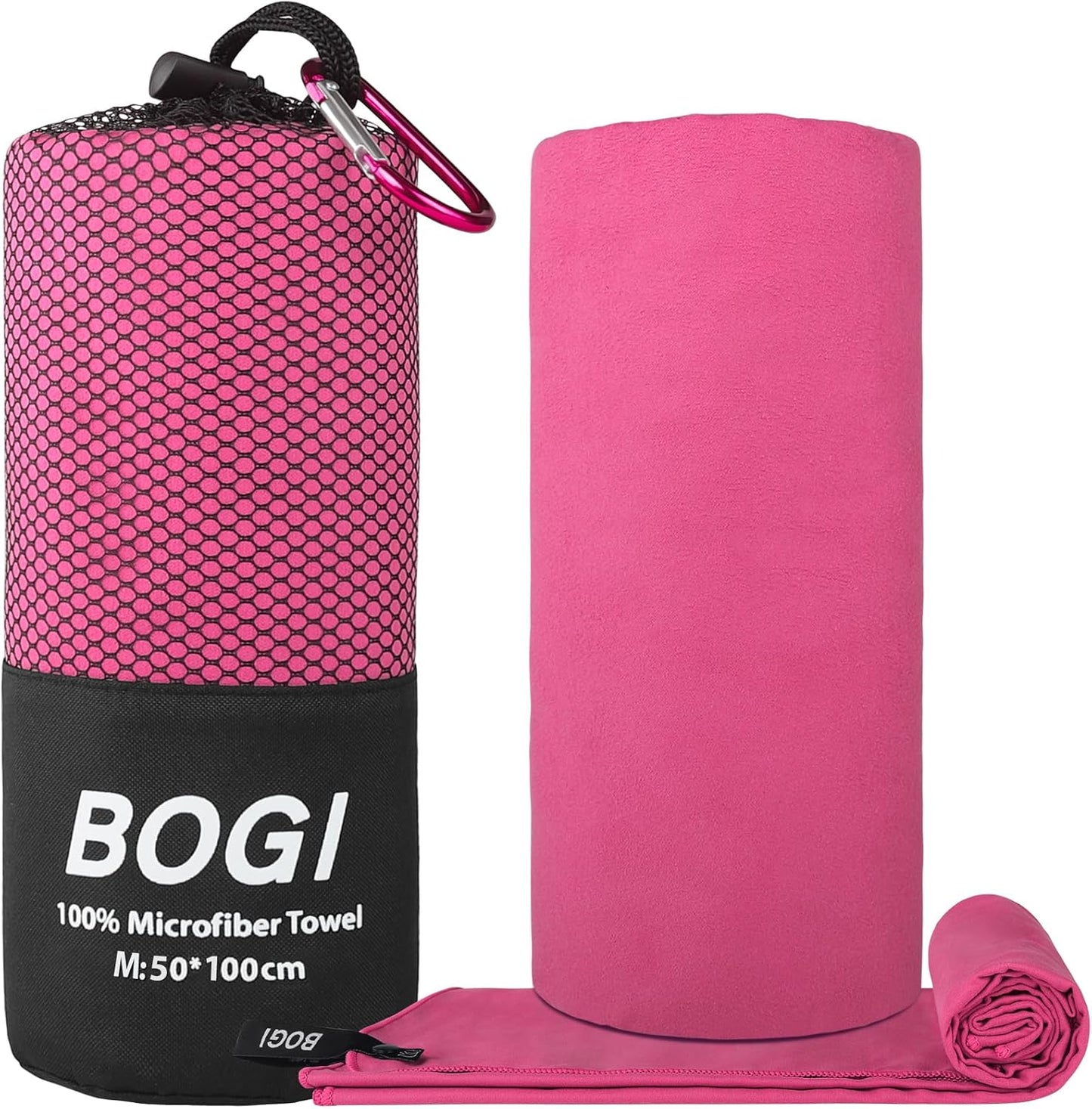 BOGI Mikrofaser Reise-Sporthandtuch – Schnelltrocknendes Handtuch, weiches, leichtes Mikrofaser Campinghandtuch, saugfähiges, kompaktes Reisehandtuch für Camping, Fitnessstudio, Strand, Bad, Yoga, Schwimmen, Rucksacktouren (M:40''x20''-Dunkelblau)