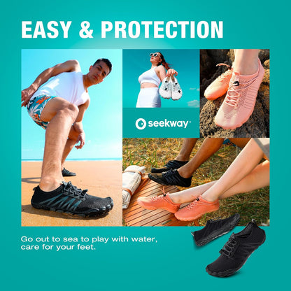SEEKWAY Wasserschuhe Herren Damen Erwachsene Quick-Dry Badeschuhe Barfußschuhe für Strand Schwimmen Fluss Pool See Wandern Kajak Surfen
