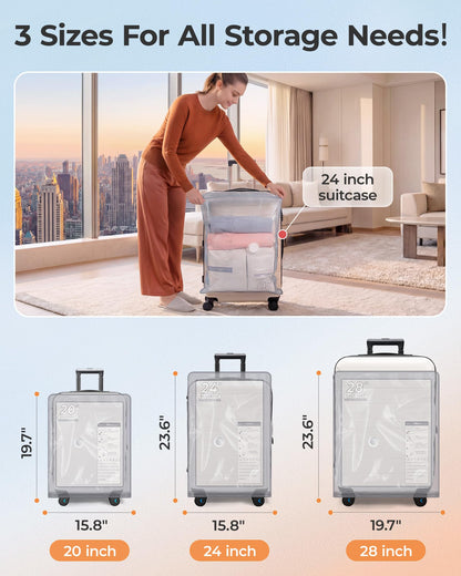 BAGSMART Vacuum Seal Storage Bags for Clothing Travel, 18 Pack Travel Essentials Bundle includes Laundry Bag & Waterproof Shoe Bag & TSA Approved Toiletry Bag, Hand Pump Included