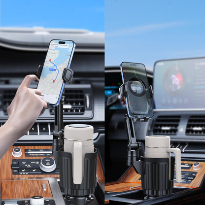 Getränkehalter-Handyhalterung, 2-in-1 Universal-Getränkehalter-Erweiterung mit langem Arm, 360° drehbarer Getränkehalter für das Auto, passend für alle 4–7 Zoll iPhone Galaxy Smartphones und die meisten LKW-Flaschen