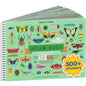 CUPKIN Animals Habitat 500+ Kids Sticker Book Toddler Airplane Travel Activity Coloring and Sticker Book, Road Trip Essentials, 12 Coloring Pages + 12 Scenes for Ages 2–8 Years
