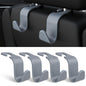 Amooca 4-Pack Car Headrest Hooks Vehicle Storage Organizer for Purses Handbags Groceries Backpack Coats –Holds 55lbs 360° Rotating Black