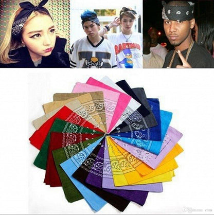 BOOLAVARD 1er, 6er, 9er oder 12er Pack Cowboy-Bandanas mit original Paisley-Muster (Schwarz)