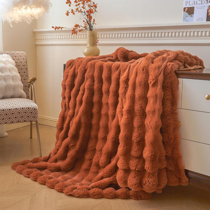 LIFEREVO Fluffy Faux Rabbit Fur Bubble Throw Review: A Soft, Stylish, and Versatile Blanket