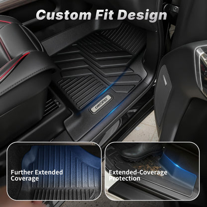 OEDRO Floor Mats Fit for Toyota Camry 2011-2007, Custom Fit Front & 2nd Row Floor Liner Set, TPE All Weather Protection Camry Car Mats, Black