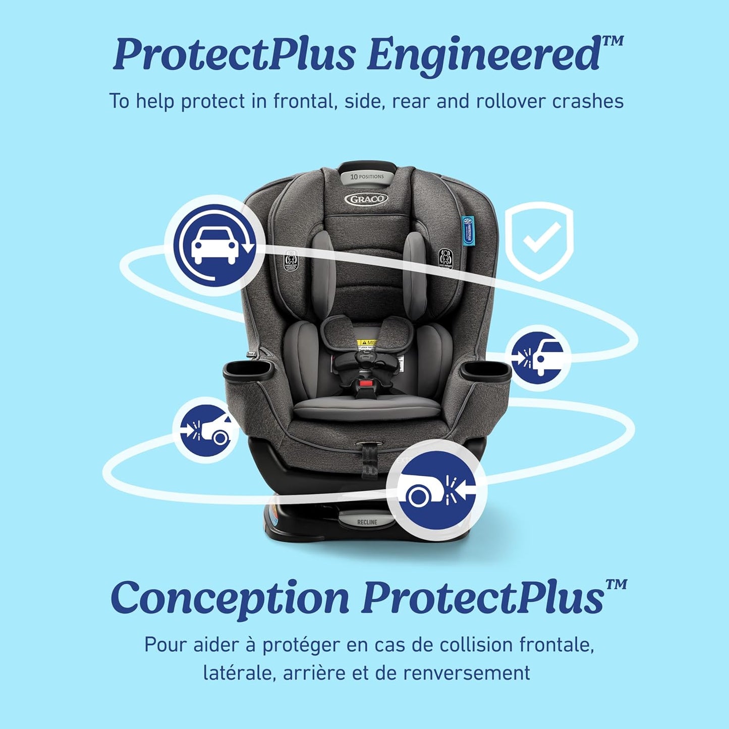 Graco Extend2Fit Kindersitz, 2-in-1 vorwärts- und rückwärtsgerichteter Babysitz, 1,8-30 kg (4-65 lb), Carter
