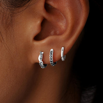 Inerney 14K Gold Plated Huggie Hoop Earrings for Women, Small Sterling Silver Earring Set Hypoallergenic Cartilage Helix Stacks, Mini Dainty Cute Trendy Birthstone Jewelry Gift for Multiple Piercings