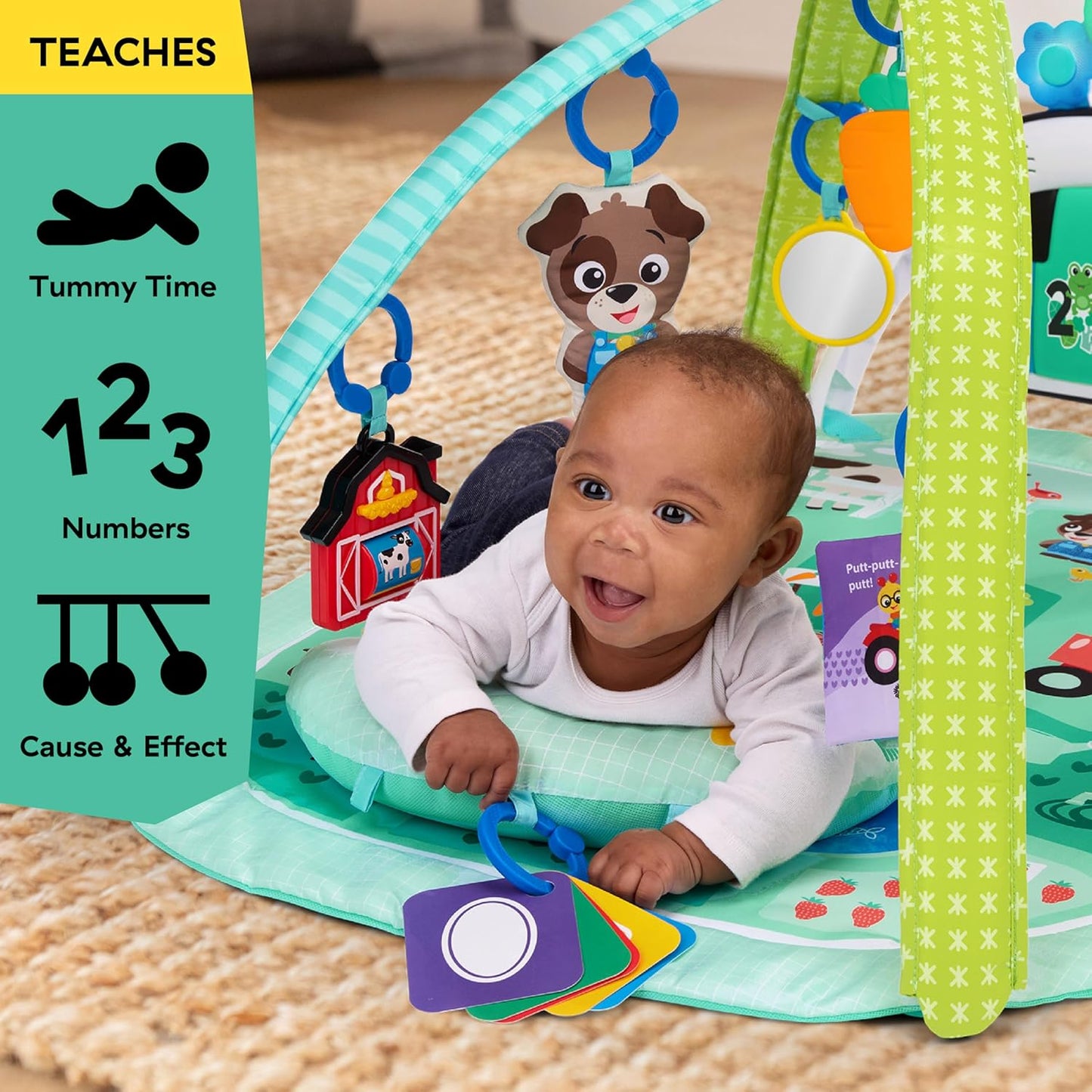 Baby Einstein 4-in-1 Kickin' Tunes Musik- und Sprachspielmatte und Klavier-Bauchlage-Aktivitätsmatte