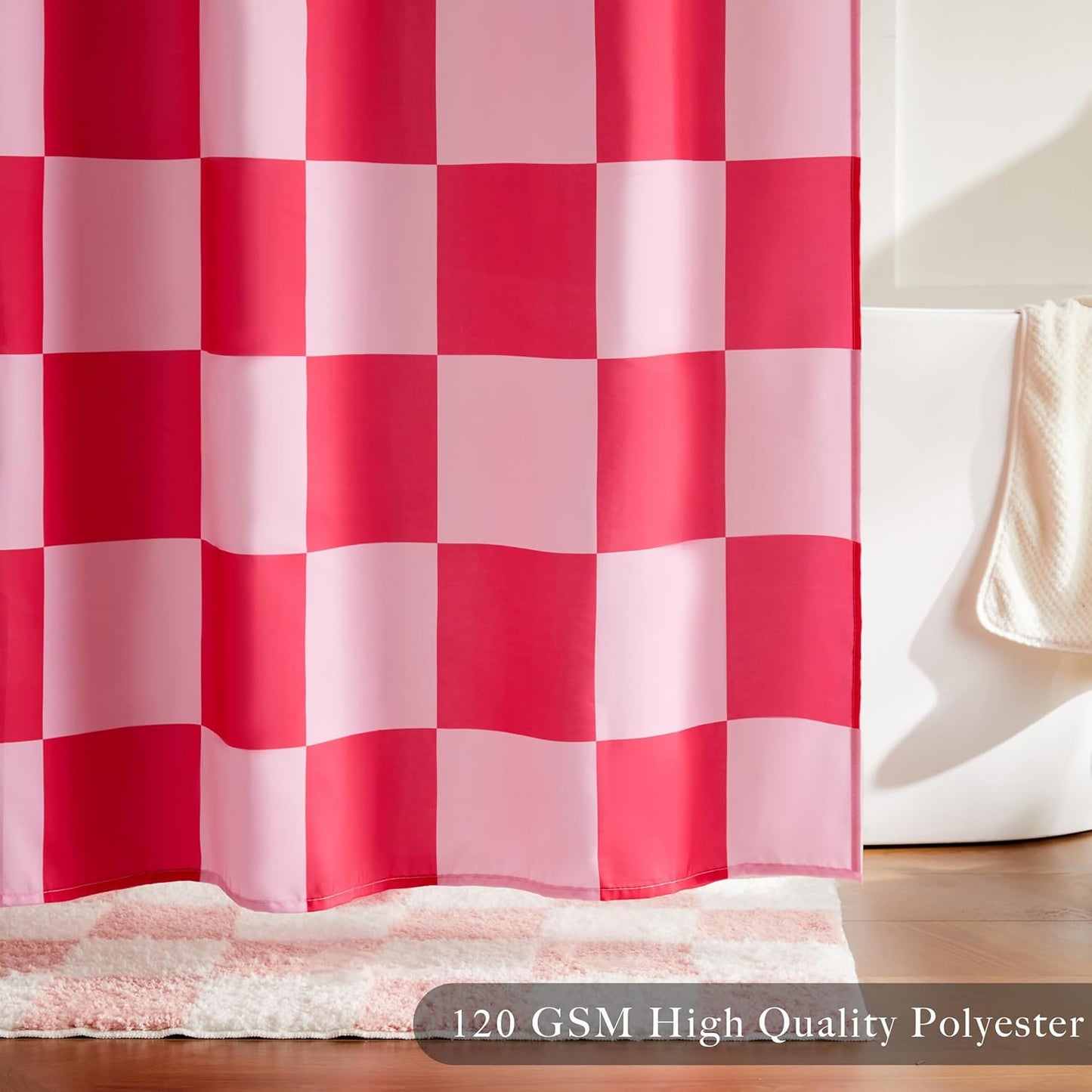 Ohocut Checkered Shower Curtain - A Sweet Retro Touch for Your Bathroom