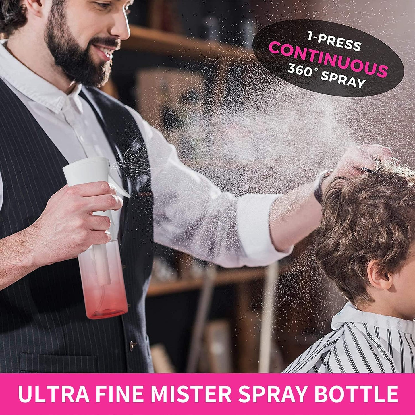 TANSHINE Kontinuierliche Haar Pflanze Mister Sprühflasche Fein Leer Klein Nebelsprühflaschen Nebelsprüher Wasser Alkohol Reinigungs Sprühnebel Flasche für Lockenhaar Styling Produkte,Pflanzen, 200ml,Klar