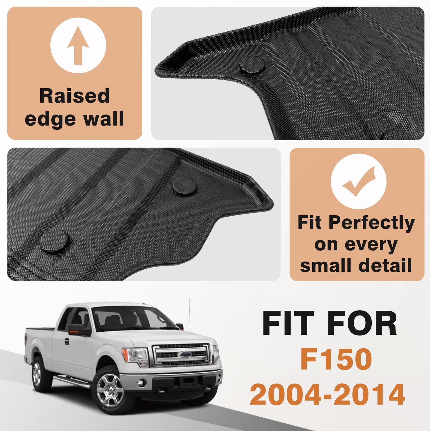 TripleAliners Truck Mat Compatible with 2019-2026 Chevy Silverado 1500 / GMC Sierra 1500 6.6FT Accessories, Truck Bed Mat Heavy Duty Custom Fit All Weather Protection TPE Pickup Liner, Standard Bed