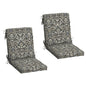 Arden 2-Pack Outdoor Patio Dining Chair Cushion, 20x44, Rain-Proof Seat Pad, Fade-Resistant Outdoor Cushion Black Cabana Stripe