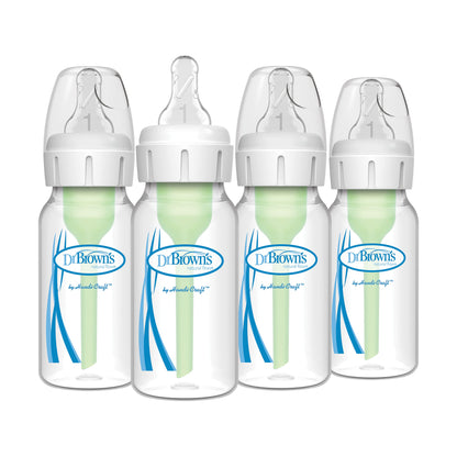 Dr. Brown's Natural Flow Anti-Colic Options+ Narrow Baby Bottle, 8 Ounce 250 ml 4 pack