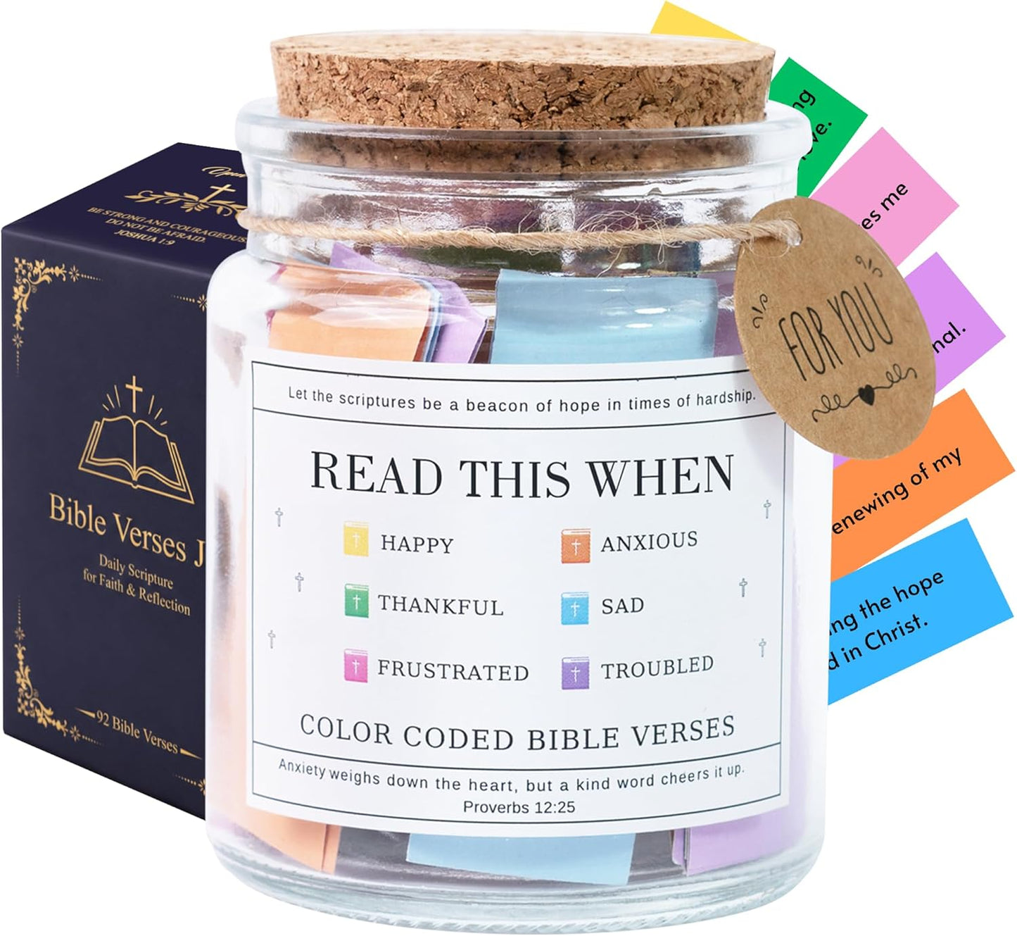 Read This When Bible Verses Jar – Birthday Gifts for Women, Christian Gifts for Women, Graduations Gift for Her, Fathers Day Gift