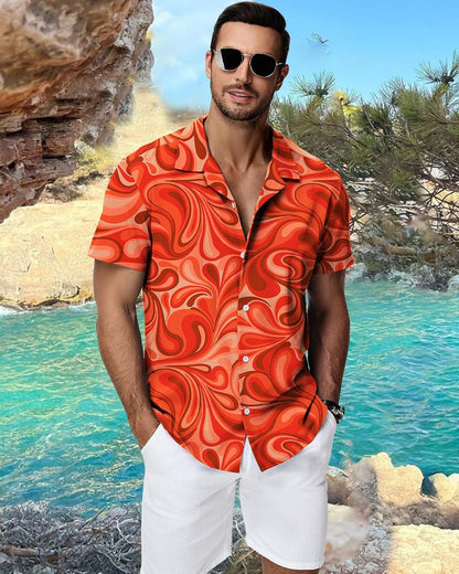 HMIYA Herren Hawaiihemden Kurzarm Button-Up Hemd Herren S-3XL