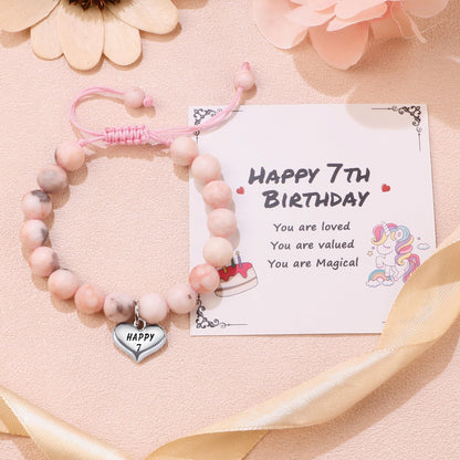 Sereney 6. Geburtstag Mädchen Geschenk, Verstellbare Perlenarmbänder zum 6. Geburtstag als Geburtstagsgeschenk für 6-jährige Mädchen, Geschenke zum 6. Geburtstag für Tochter, Nichte, Enkelin