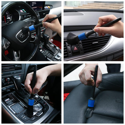 10pcs Auto Car Detailing Brush Set Car Interior Cleaning Kit Includes 5 Boar Hair Detail Brush,3 Wire Brush, 2 Air Vent Brush for Cleaning Interior Exterior, Dashboard Engines Leather Wheel