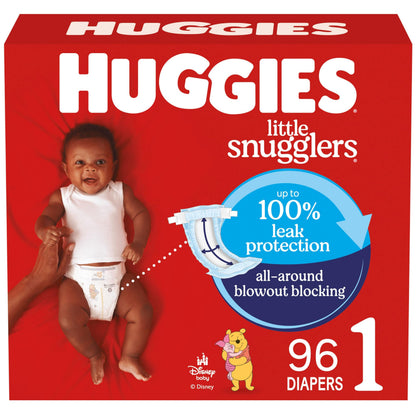 HUGGIES Newborn Diapers - HUGGIES Little Snugglers Disposable Baby Diapers, 84ct, Giga Pack
