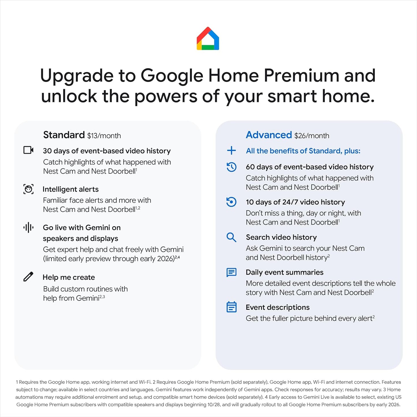 Google Nest Cam Indoor (Wired, 3rd gen) - 2K Video and Gemini