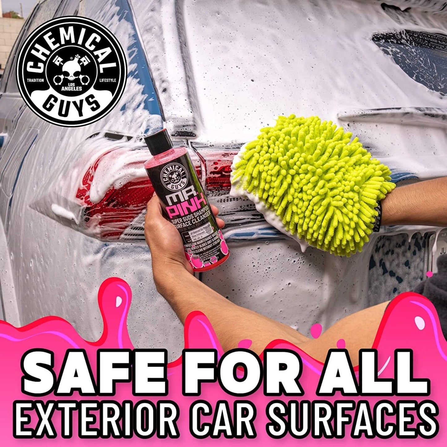 Chemical Guys Mr. Pink Car Wash Soap - 64 oz Super Suds Foaming Car Wash Soap for Cannon, Blaster, or Bucket Washing - pH Balanced, Safe on Wax, Sealant, Ceramic, and Clear Coat Finishes