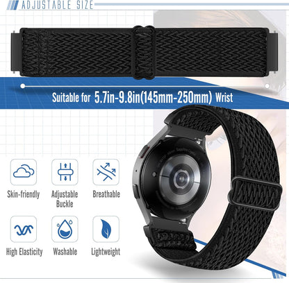 Runostrich Schnellverschluss-Nylon-Uhrenarmband - Breitenwahl - 18mm, 19mm, 20mm, 22mm, 24mm elastische Uhrenarmbänder verstellbares dehnbares Solo Loop Sport Nylon Ersatzarmband für Damen Herren, 3 Stück