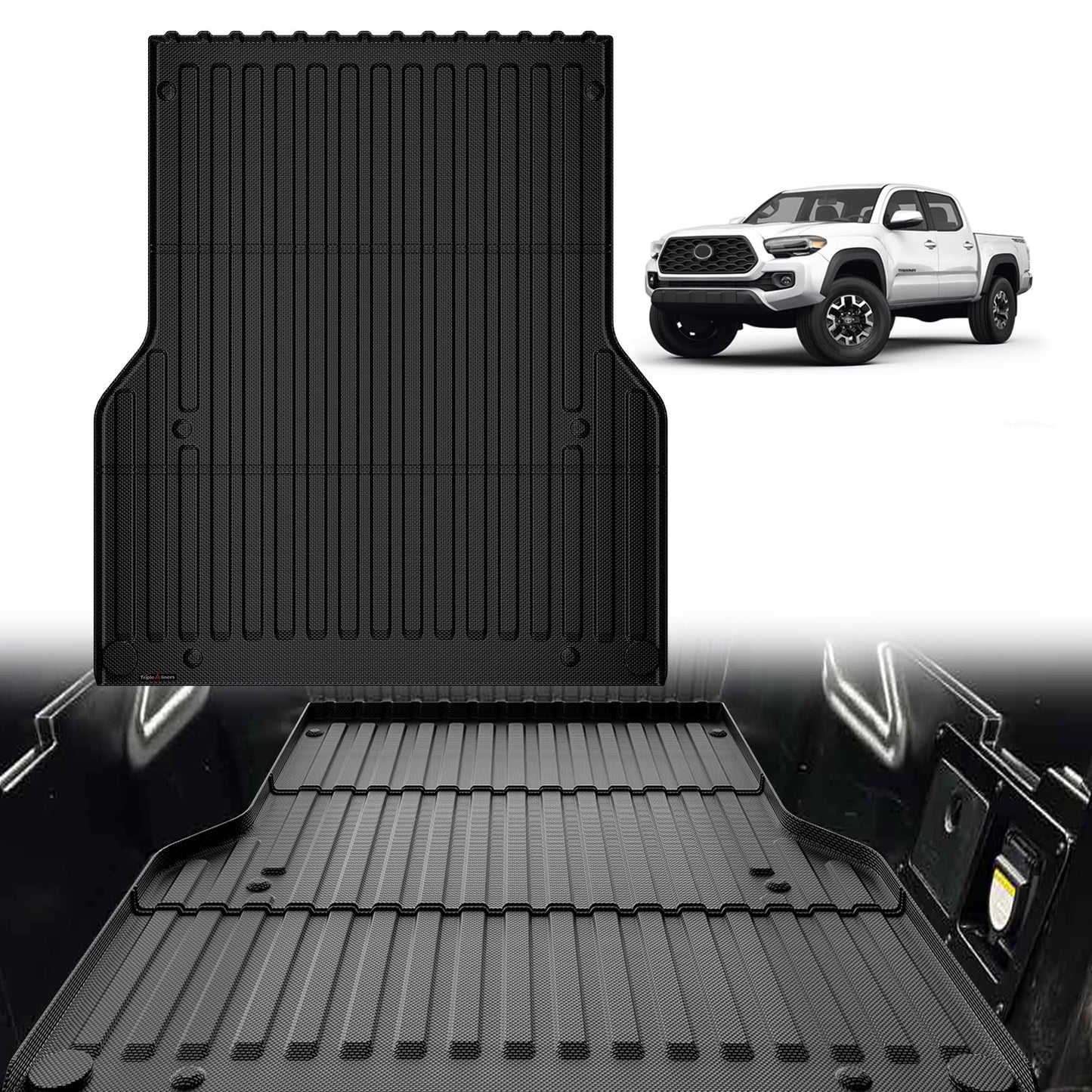 TripleAliners Truck Mat Compatible with 2019-2026 Chevy Silverado 1500 / GMC Sierra 1500 6.6FT Accessories, Truck Bed Mat Heavy Duty Custom Fit All Weather Protection TPE Pickup Liner, Standard Bed