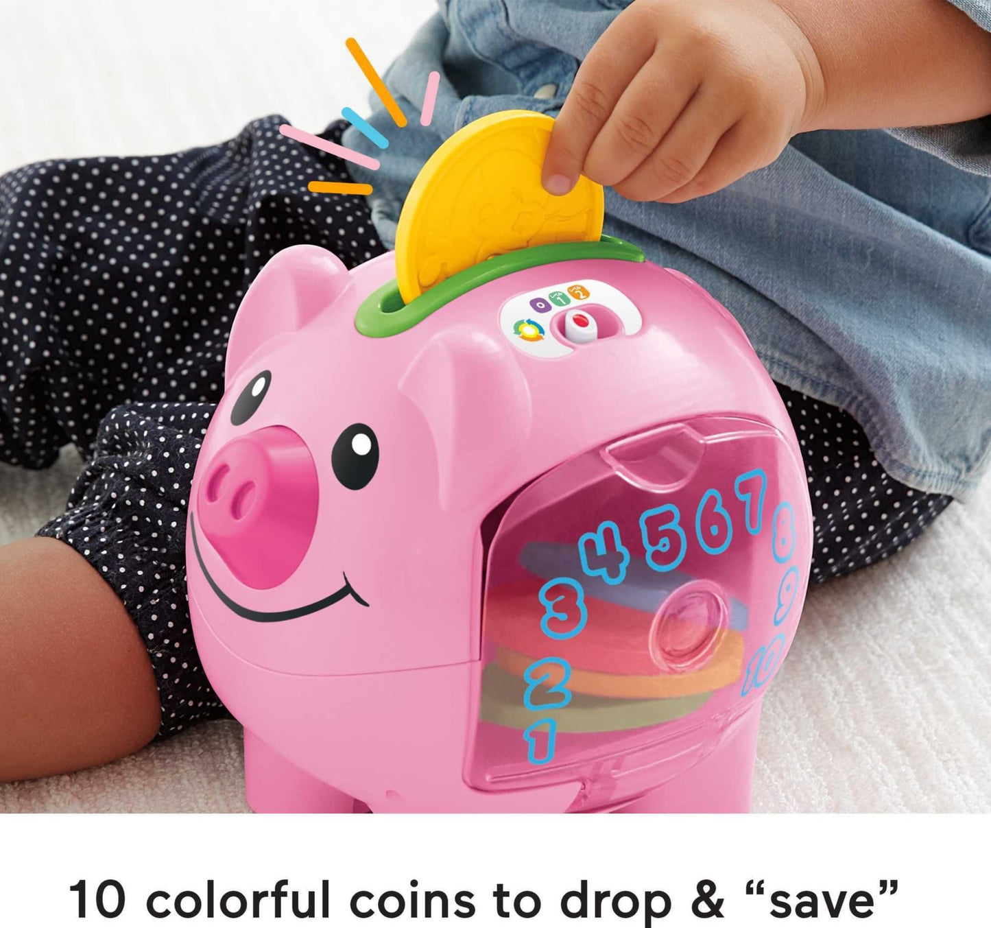 Fisher-Price Babyspielzeug Lach & Lern Sparschwein mit intelligenten Lernstufen und Lernliedern & Sätzen für Babys ab 6 Monaten (Exklusiv bei Amazon)