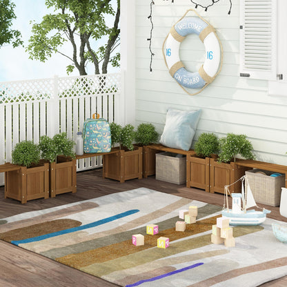 Furinno FG17478 Tioman Outdoor Patio Furniture Hardwood Potting Bench, Natural