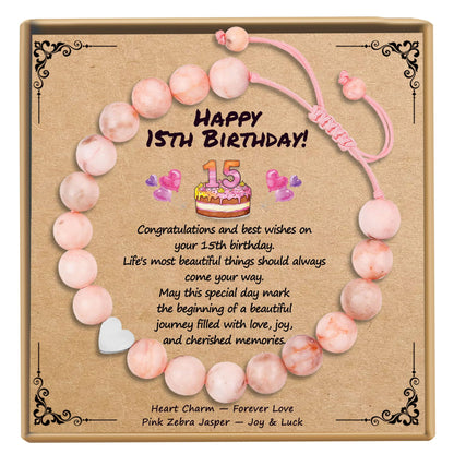 Sereney Birthday Gifts for Girls, Beaded Bracelets as 1/2 1 2 3 4 5 6 7 8 9 10 11 12 13 14 15 16 Year Old Birthday Gift, Adjustable Cross/Pearl Bracelet as Happy Birthday Gifts for Daughter