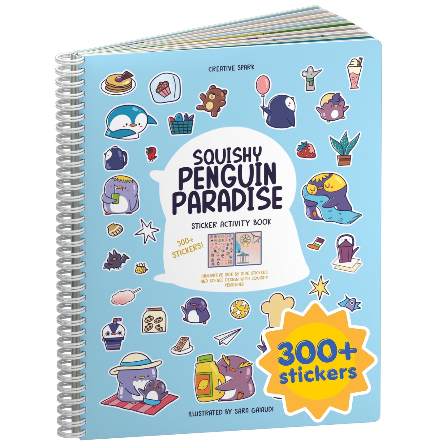 CUPKIN Animals Habitat 500+ Kids Sticker Book Toddler Airplane Travel Activity Coloring and Sticker Book, Road Trip Essentials, 12 Coloring Pages + 12 Scenes for Ages 2–8 Years