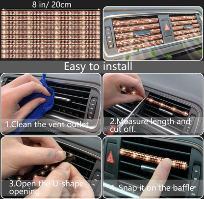 NBTEPEM 27-Piece Bling Car Accessories Set - Universal Fit Steering Wheel Covers, License Plate Frames, Phone Holder, Car Fast Charger, Coasters (Pink)