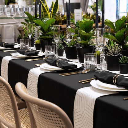 sancua 2 Pack Black Tablecloth 60 x 102 Inch - Perfect for Dining, Parties, and Camping
