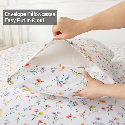 Viviland Floral Queen Sheet Set - A Cozy Addition to Your Bedroom