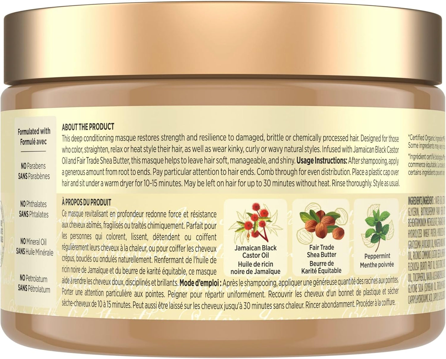 SheaMoisture Jamaican Black Castor Oil Stärke & Aufbau für strapaziertes oder chemisch behandeltes Haar Leave-In Conditioner tierversuchsfreie Haarpflege 340ml