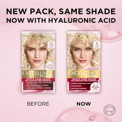 L'Oréal Paris Excellence Crème Permanente Haarfarbe, dreifache Pflegehaarfarbe mit Hyaluronsäure für 100% Grauabdeckung, 4AR Dunkles Schokobraun, 1 Packung (Verpackung kann variieren)