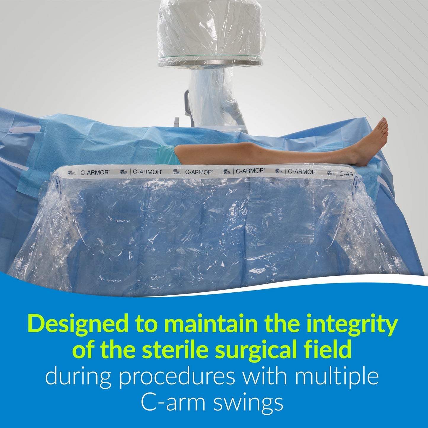 TIDI 5523 C-Armor Drape ― Designed to Protect The Sterile Field When Using a C-Arm Imaging System ― Quantity: 12 Sterile C-Armor Drapes ― Medical Supplies