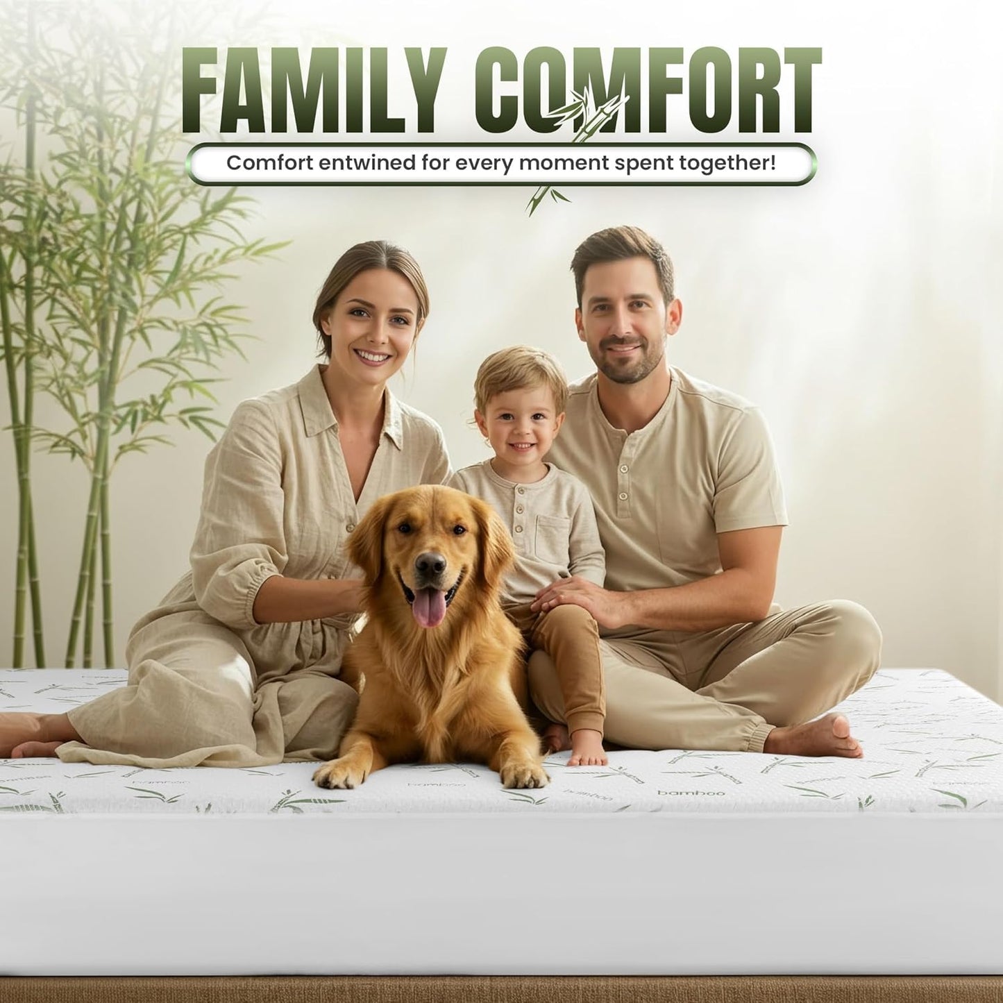 Utopia Bedding Wasserdichter Matratzenschoner Queen-Size, Bambus-Viskose Matratzenbezug 200 GSM, Für Matratzen bis 43 cm Höhe, Atmungsaktiv, Spannbetttuch-Stil mit dehnbaren Taschen