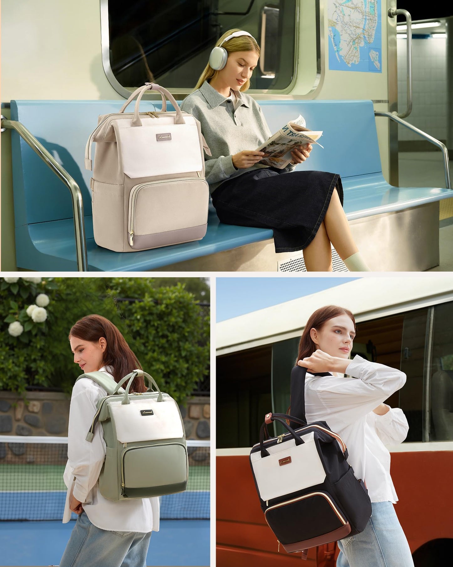 LOVEVOOK Laptop Backpack for Women with Giant Tumbler Holder Pocket, 15.6 inch Travel Work Bag Purse for Nurse Teacher, Waterproof Casual Daypack Bookbag for College Business