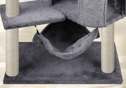 YUNIQUE Cat Tree with Condo and Hammock: A Feline Paradise