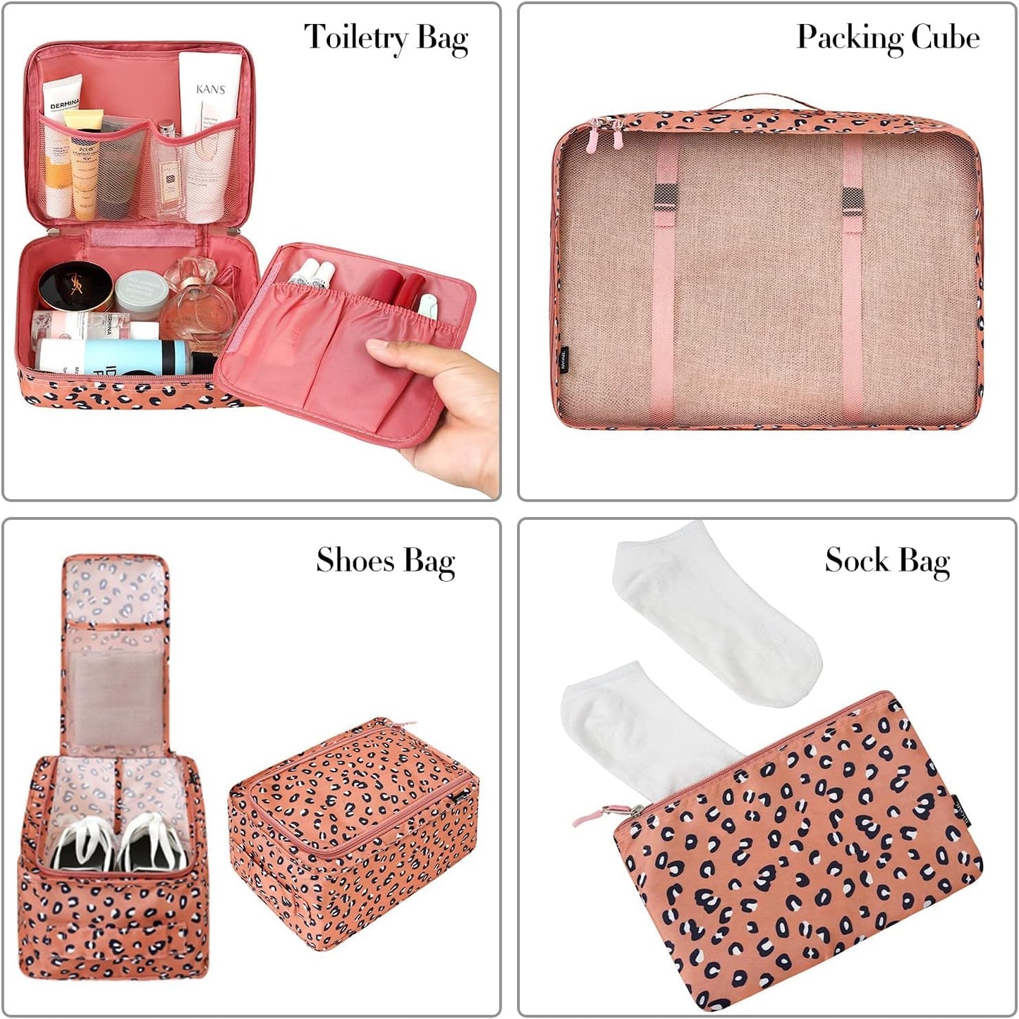 BAGAIL 8er Set Packwürfel Gepäckorganizer für Reisezubehör