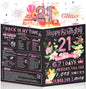 21st Birthday Card,3D Pop Up Funny 21st Birthday Decorations for Girls Granddaughter Sister,Happy 21 Year Old Birthday Gift for Daughter,Great 21Year Old Gifts Idea for Her,Jumbo Rose Glod In 2005