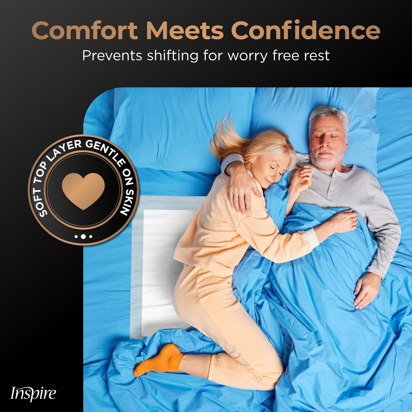 Inspire Super Absorbent Disposable Bed Pads for Chronic Incontinence Ultra Thick and Absorbent Bed Pads Disposable Adult | Pee Pads for Adults (36" X 36" Pack of 50) XX Large