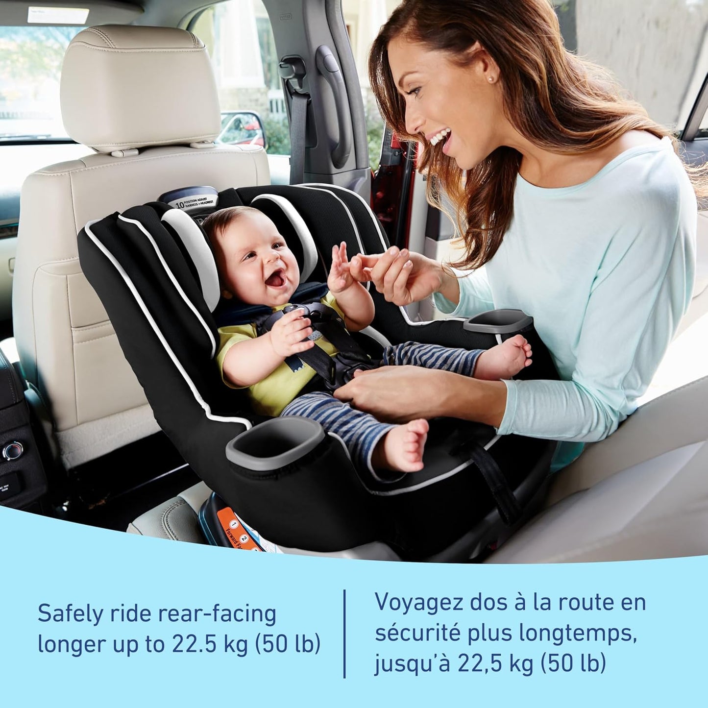 Graco Extend2Fit Kindersitz, 2-in-1 vorwärts- und rückwärtsgerichteter Babysitz, 1,8-30 kg (4-65 lb), Carter