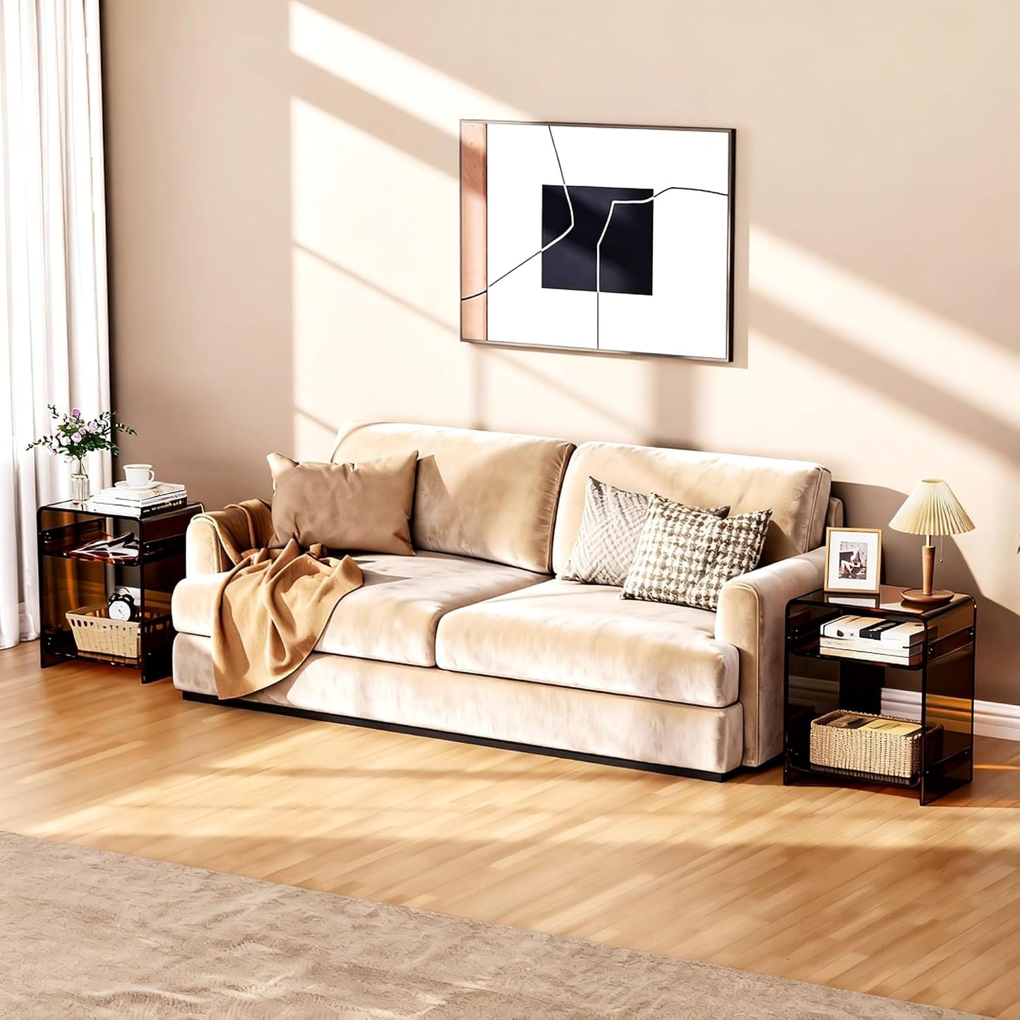 Acrylic End Table with Storage Shelf: A Stylish and Practical Addition to Any Room