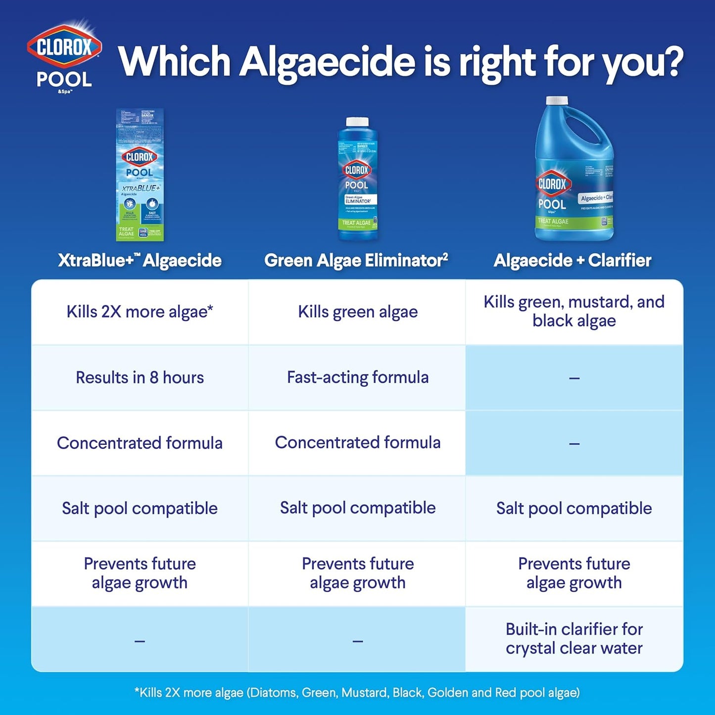 Keep Your Pool Crystal Clear with Clorox Pool&Spa Algaecide and Clarifier