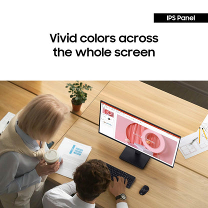 Samsung 32-Inch Flat Computer Monitor, 75Hz, Borderless Display, AMD FreeSync, Game Mode, Advanced Eye Care, HDMI and DisplayPort, LS32B304NWNXGO, 2024